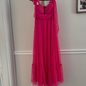 Vibrant Pink Polka Dot Dress